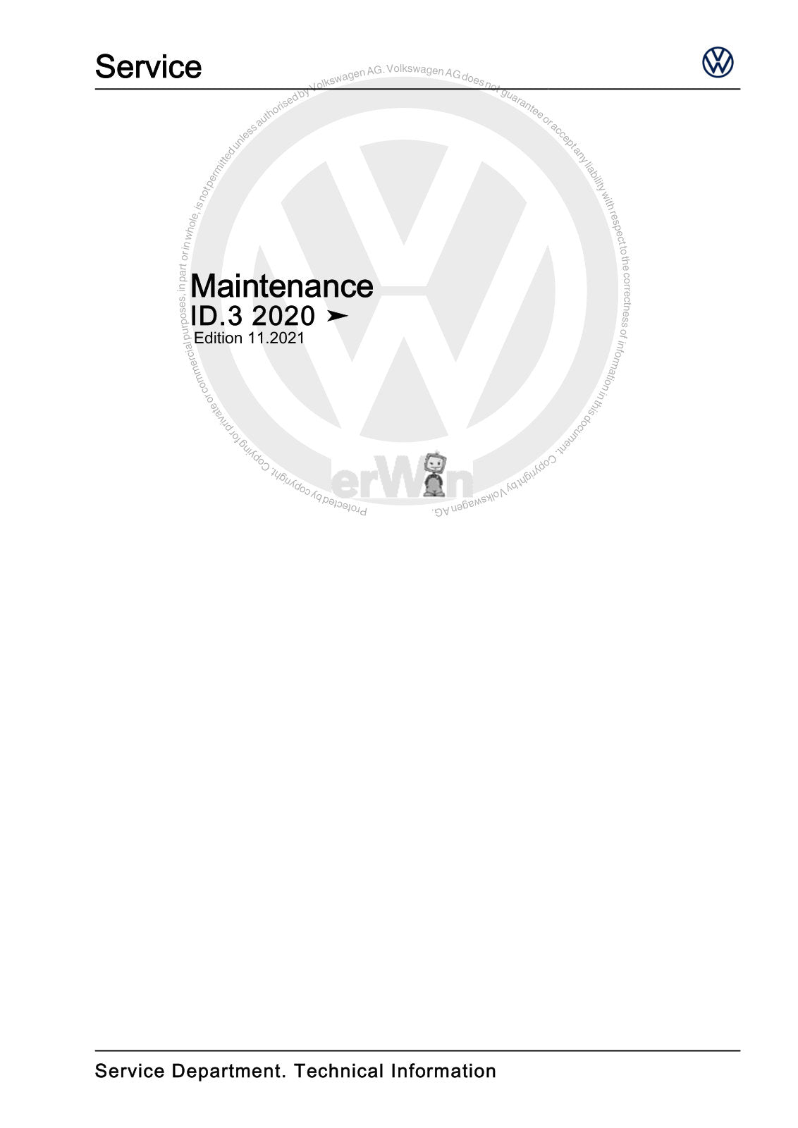 Workshop manual sample — cover (page 1)