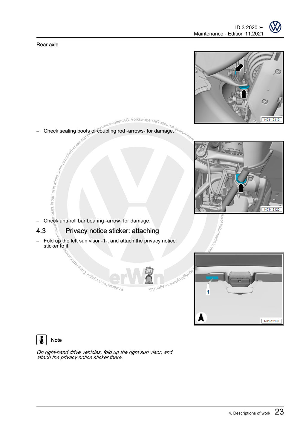 Workshop manual sample — interior (page 27)