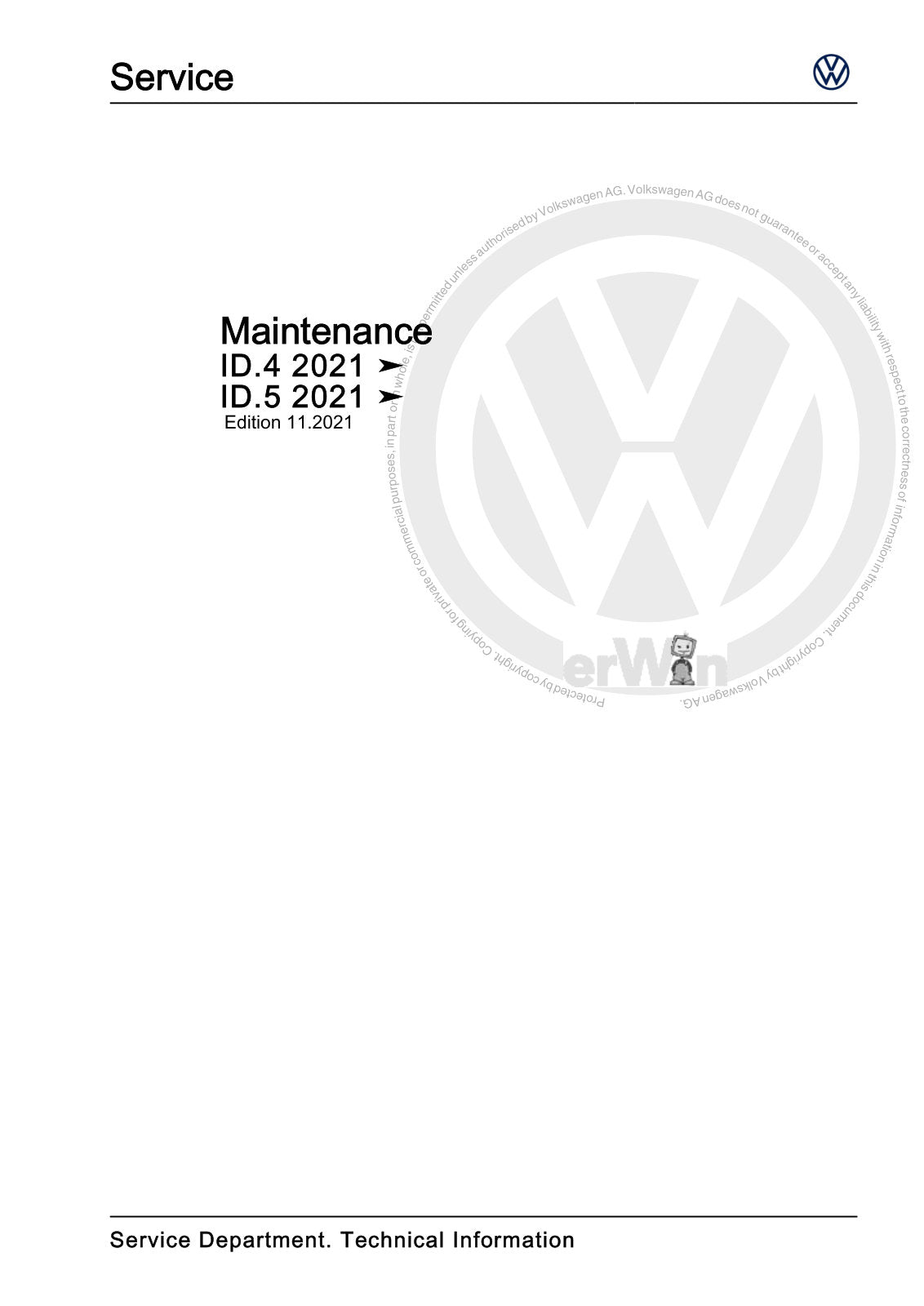 Workshop manual sample — cover (page 1)