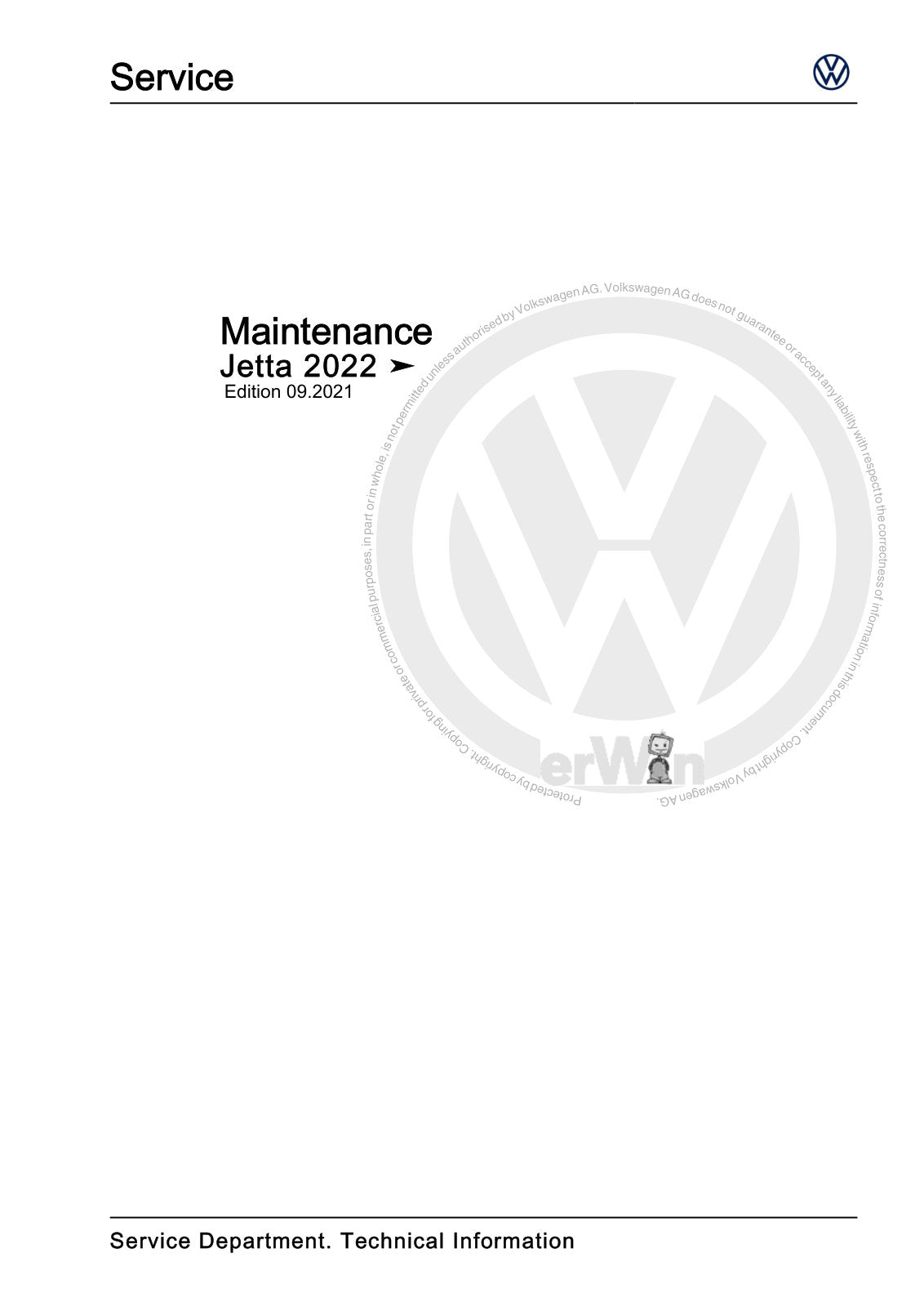 Workshop manual sample — cover (page 1)