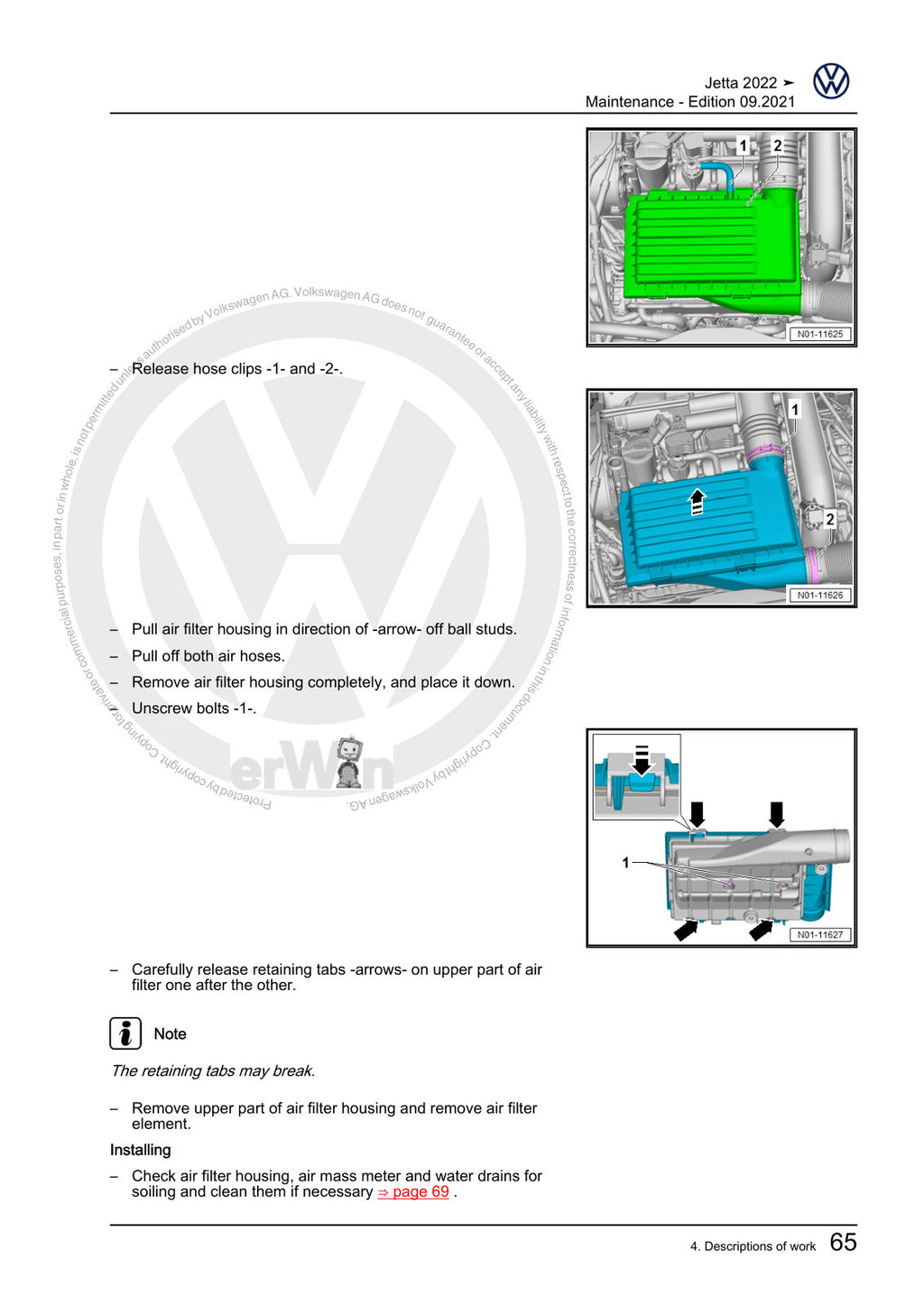 Workshop manual sample — interior (page 69)