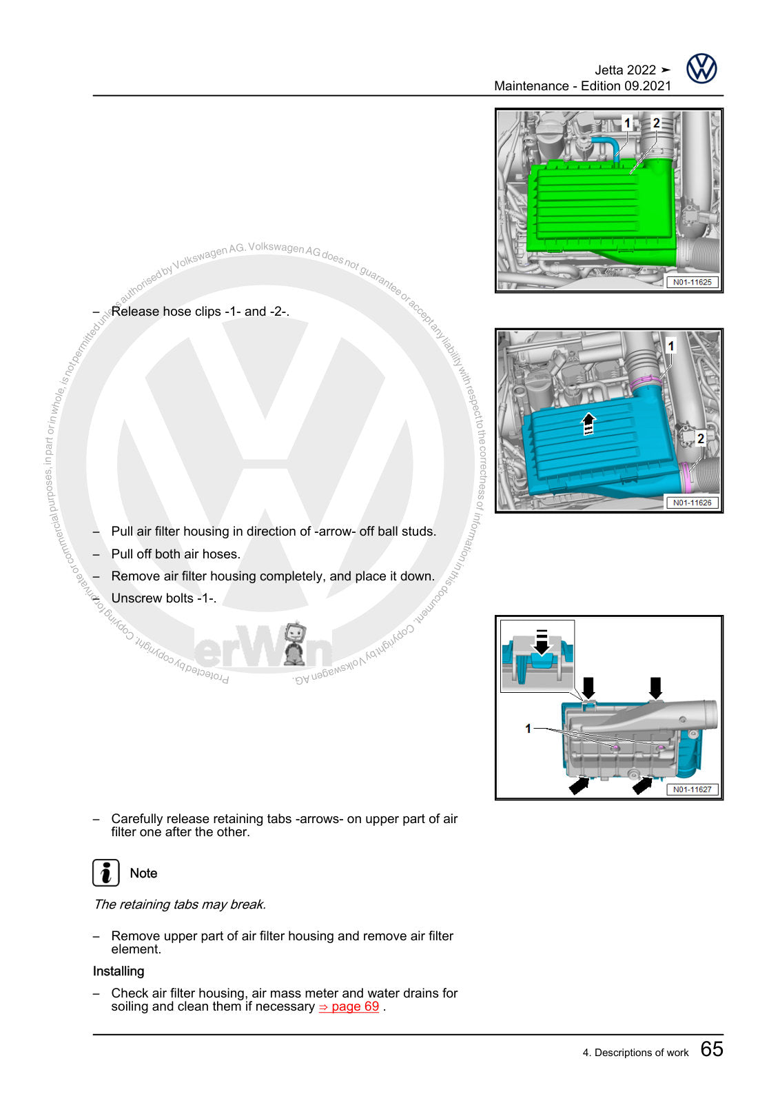Workshop manual sample — interior (page 69)