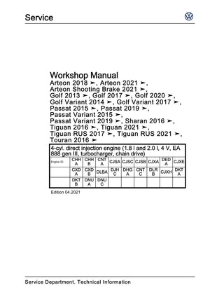 Workshop manual sample — cover (page 1)
