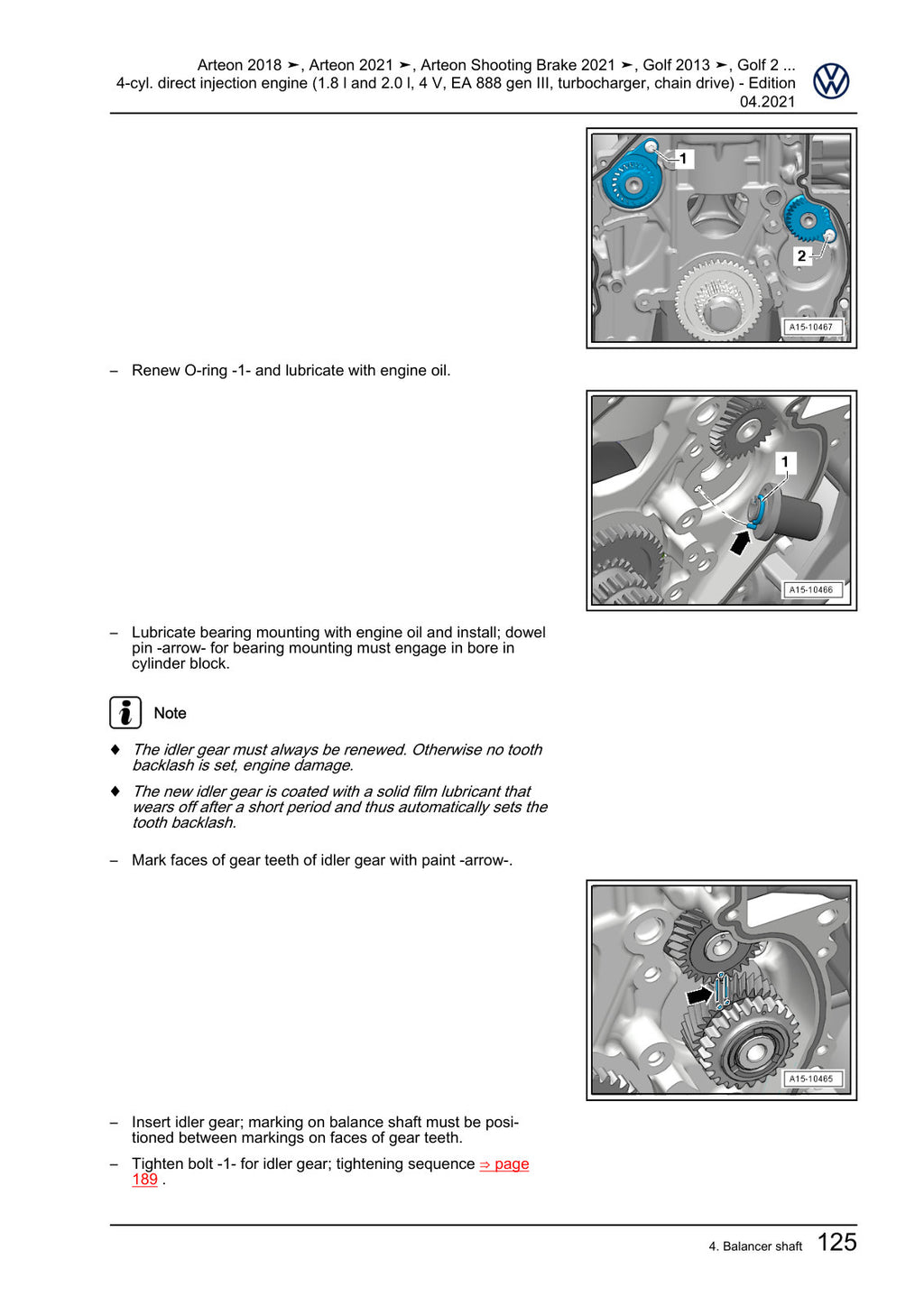 Workshop manual sample — interior (page 133)