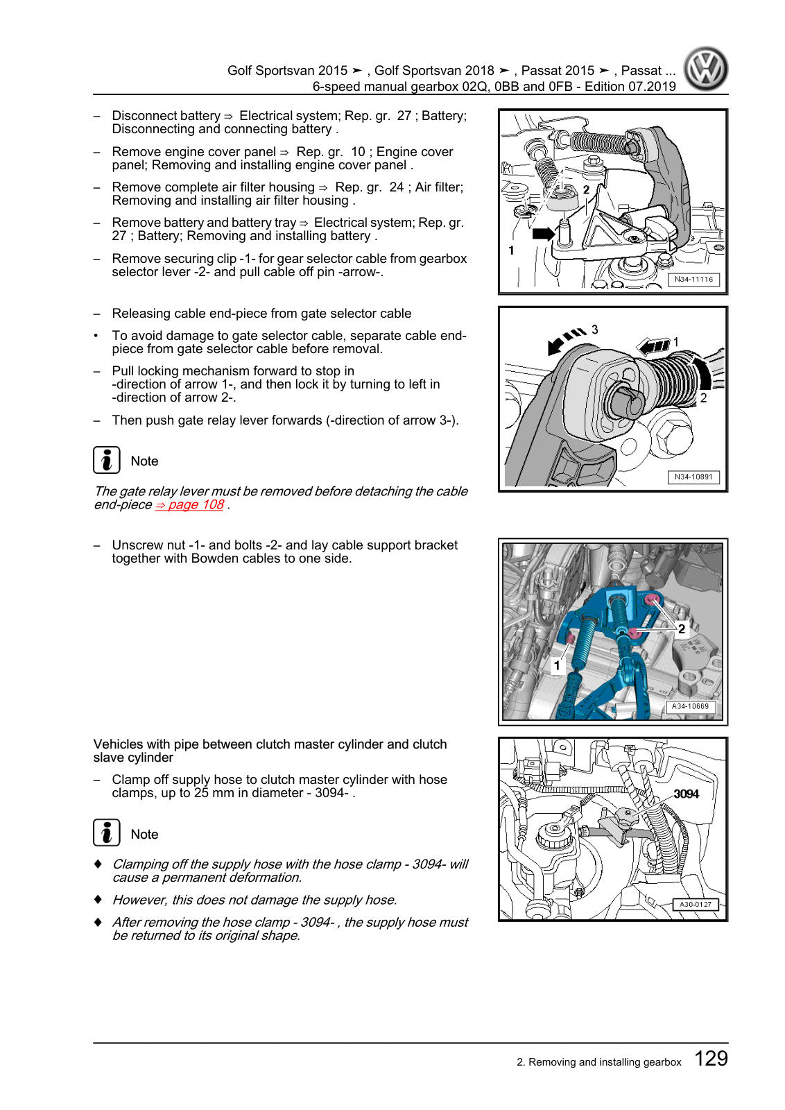 Workshop manual sample — interior (page 135)