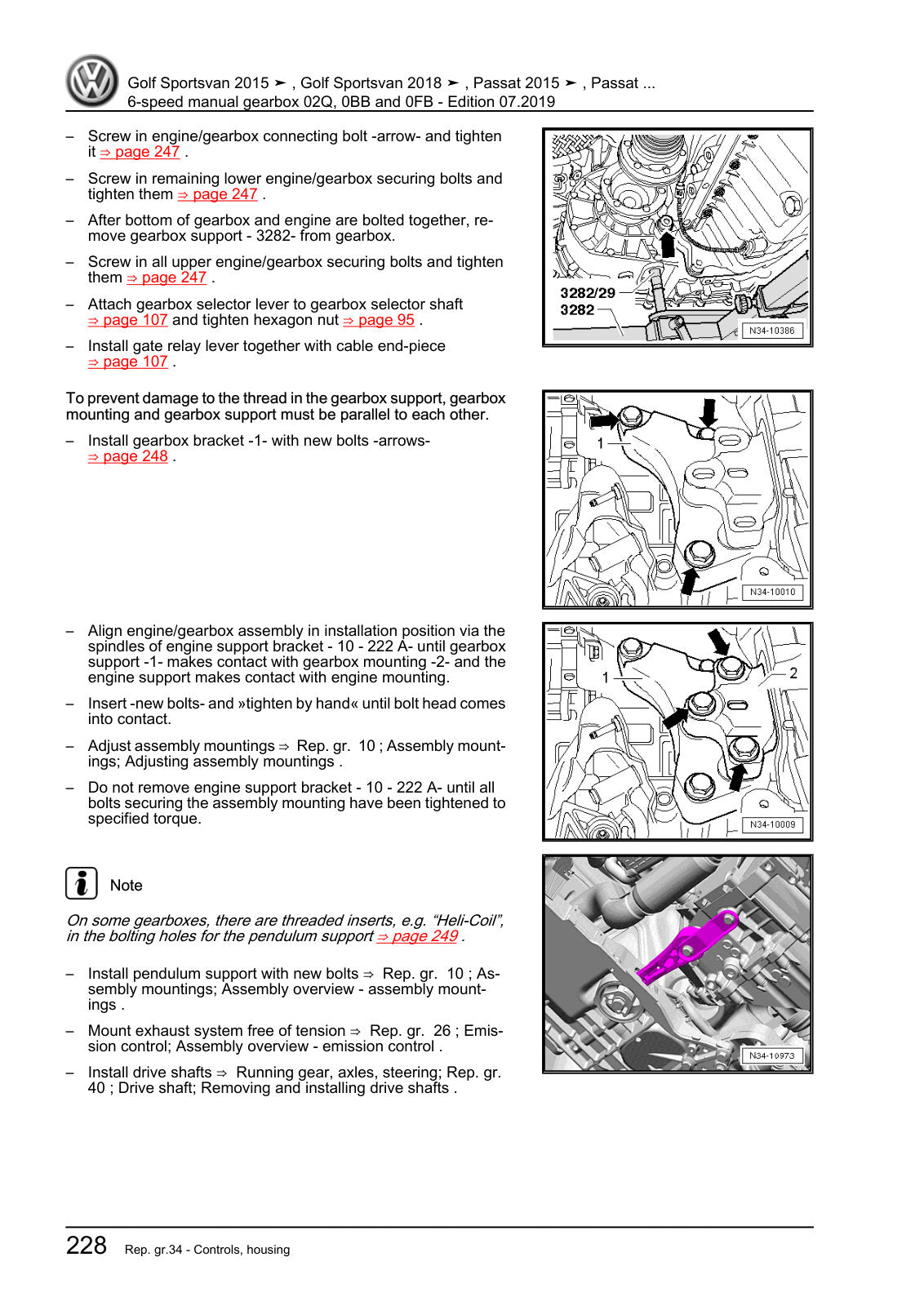 Workshop manual sample — interior (page 234)