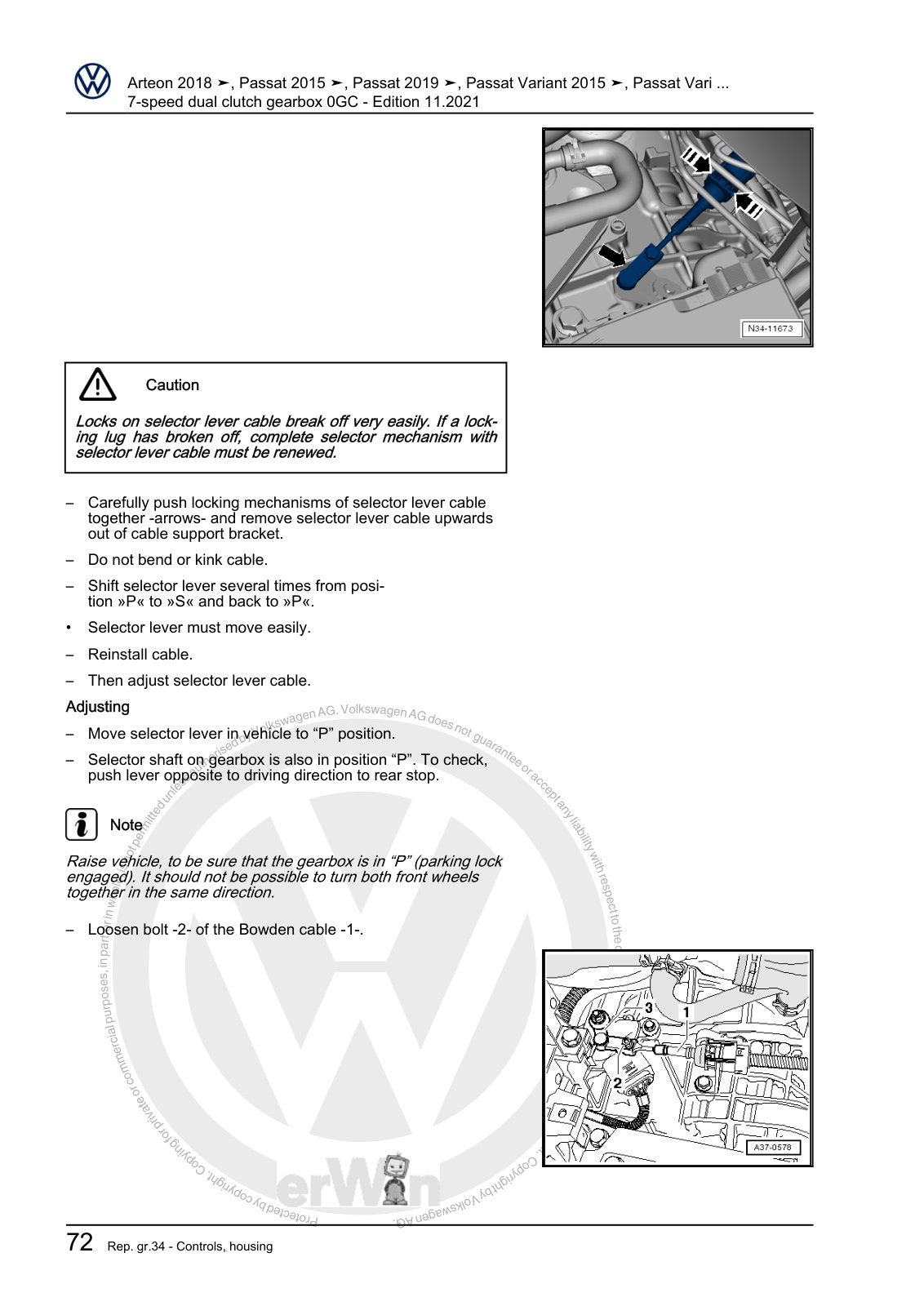 Workshop manual sample — interior (page 76)