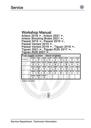 Workshop manual sample — cover (page 1)