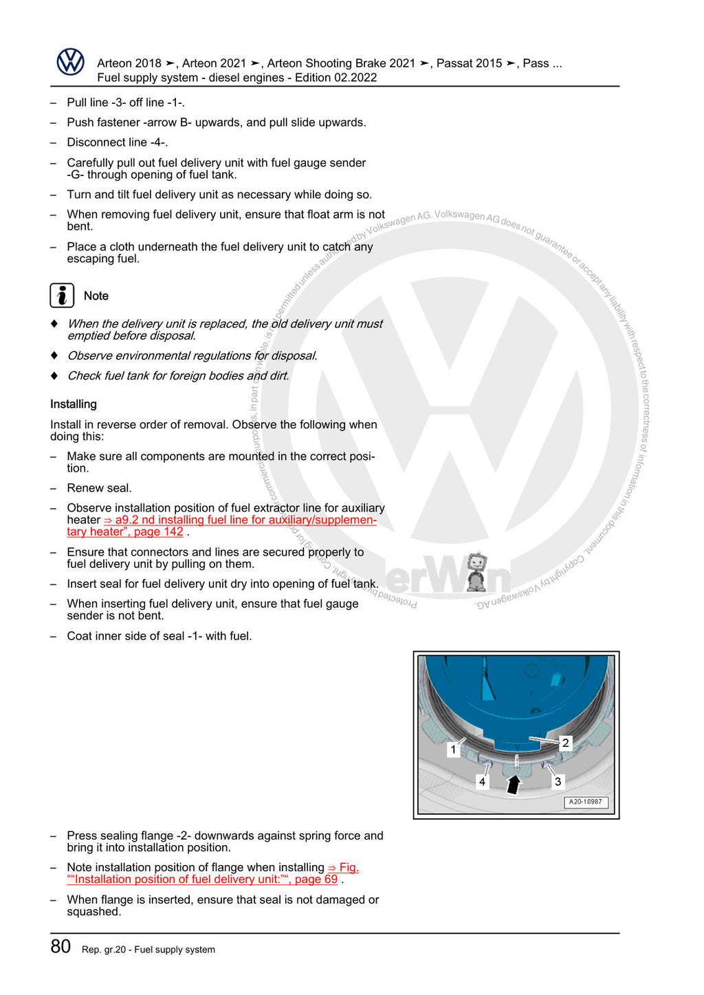 Workshop manual sample — interior (page 84)