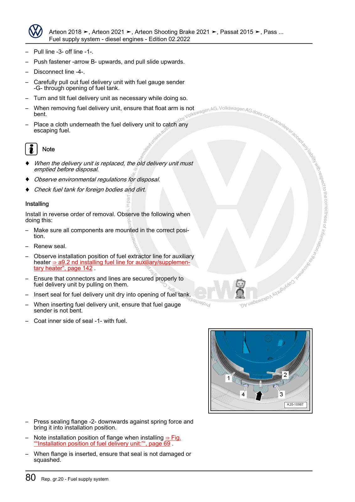 Workshop manual sample — interior (page 84)