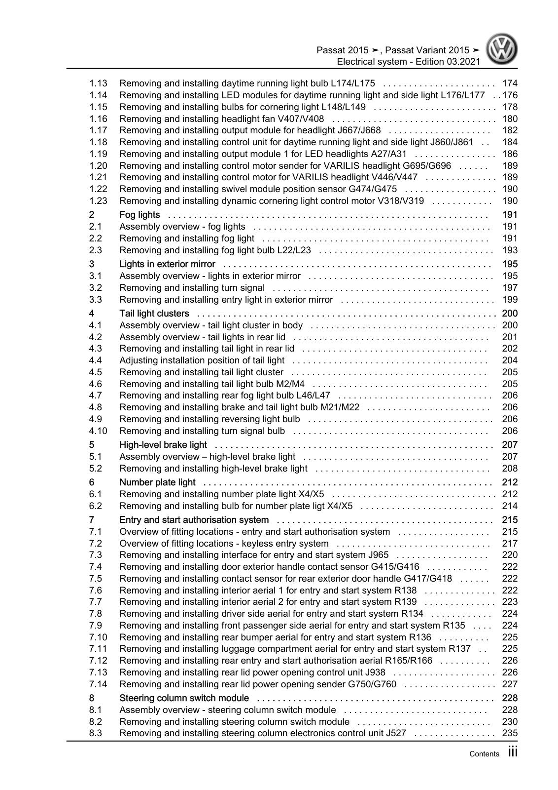 Workshop manual sample — contents/overview (page 5)