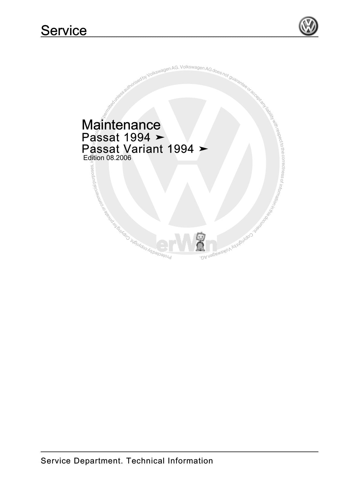 Workshop manual sample — cover (page 1)