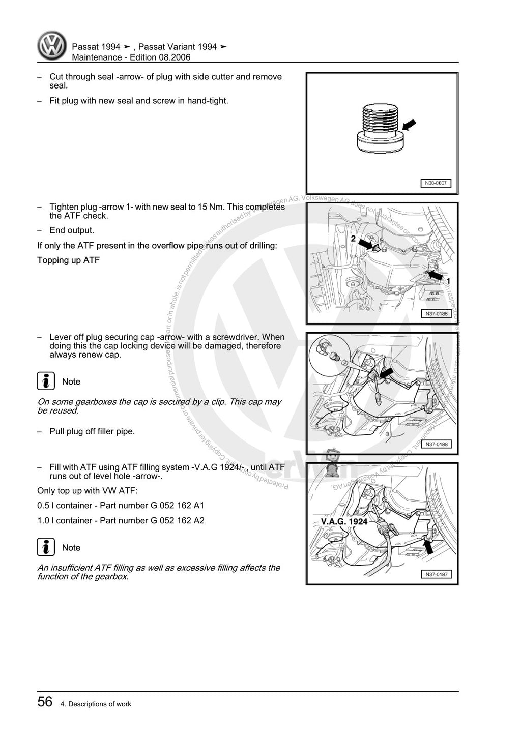 Workshop manual sample — interior (page 60)