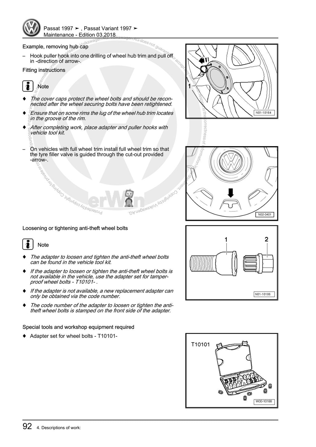 Workshop manual sample — interior (page 96)