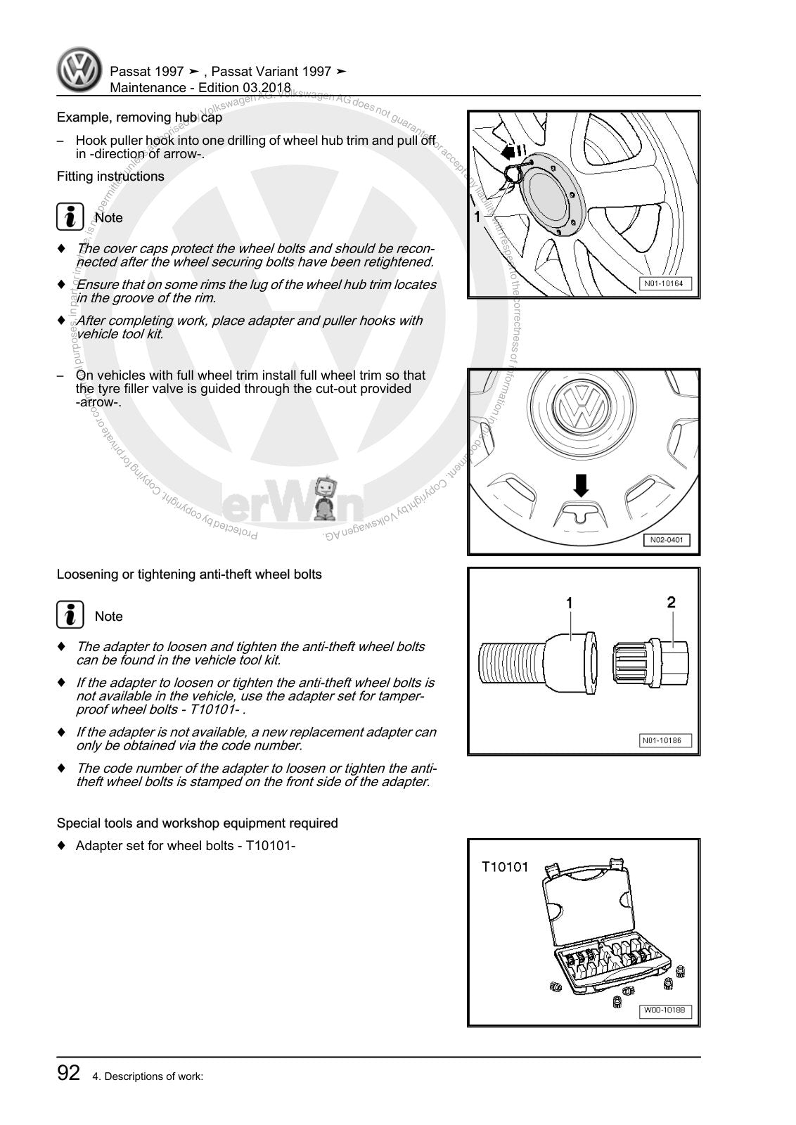 Workshop manual sample — interior (page 96)