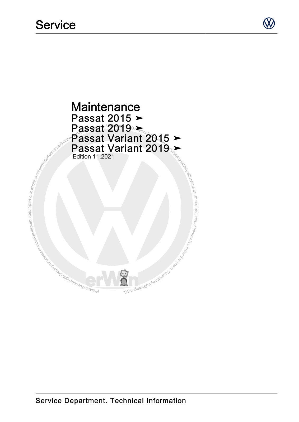 Workshop manual sample — cover (page 1)