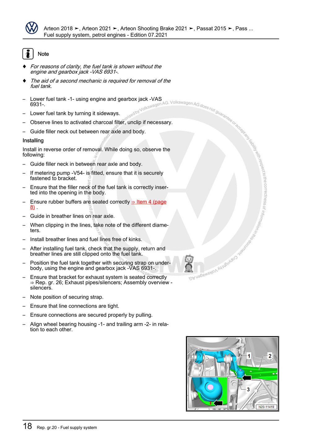 Workshop manual sample — interior (page 22)