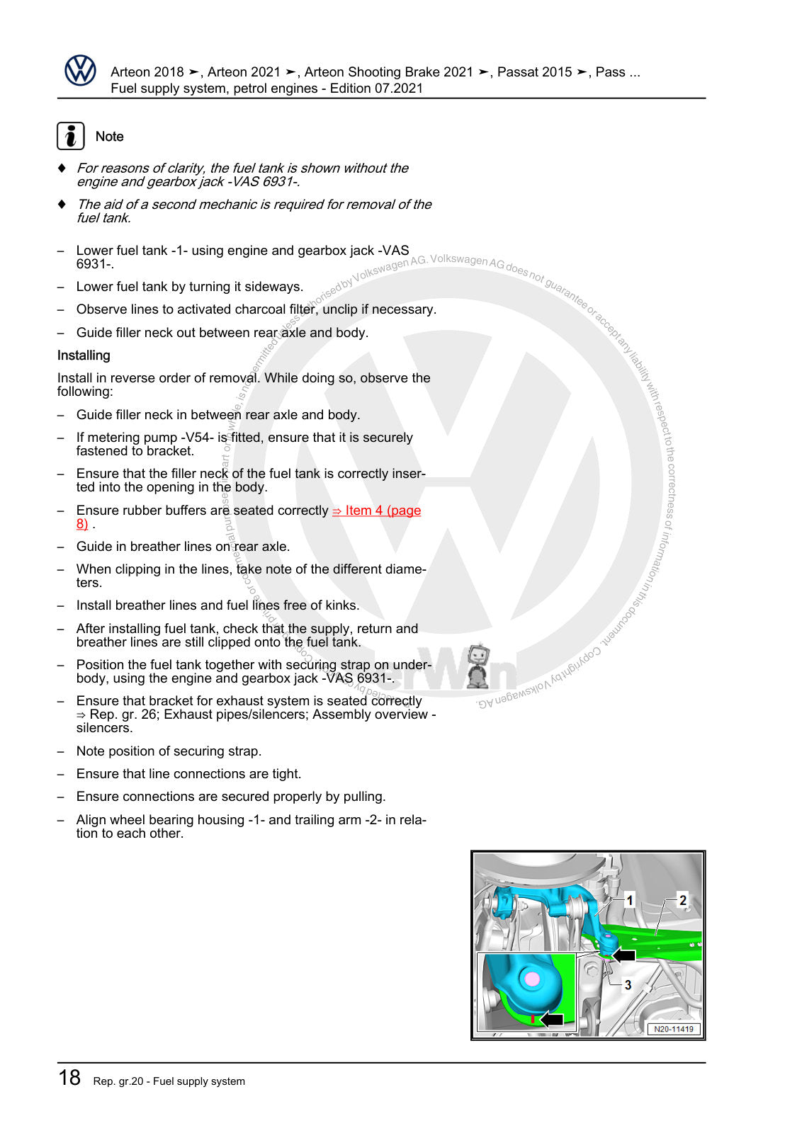 Workshop manual sample — interior (page 22)