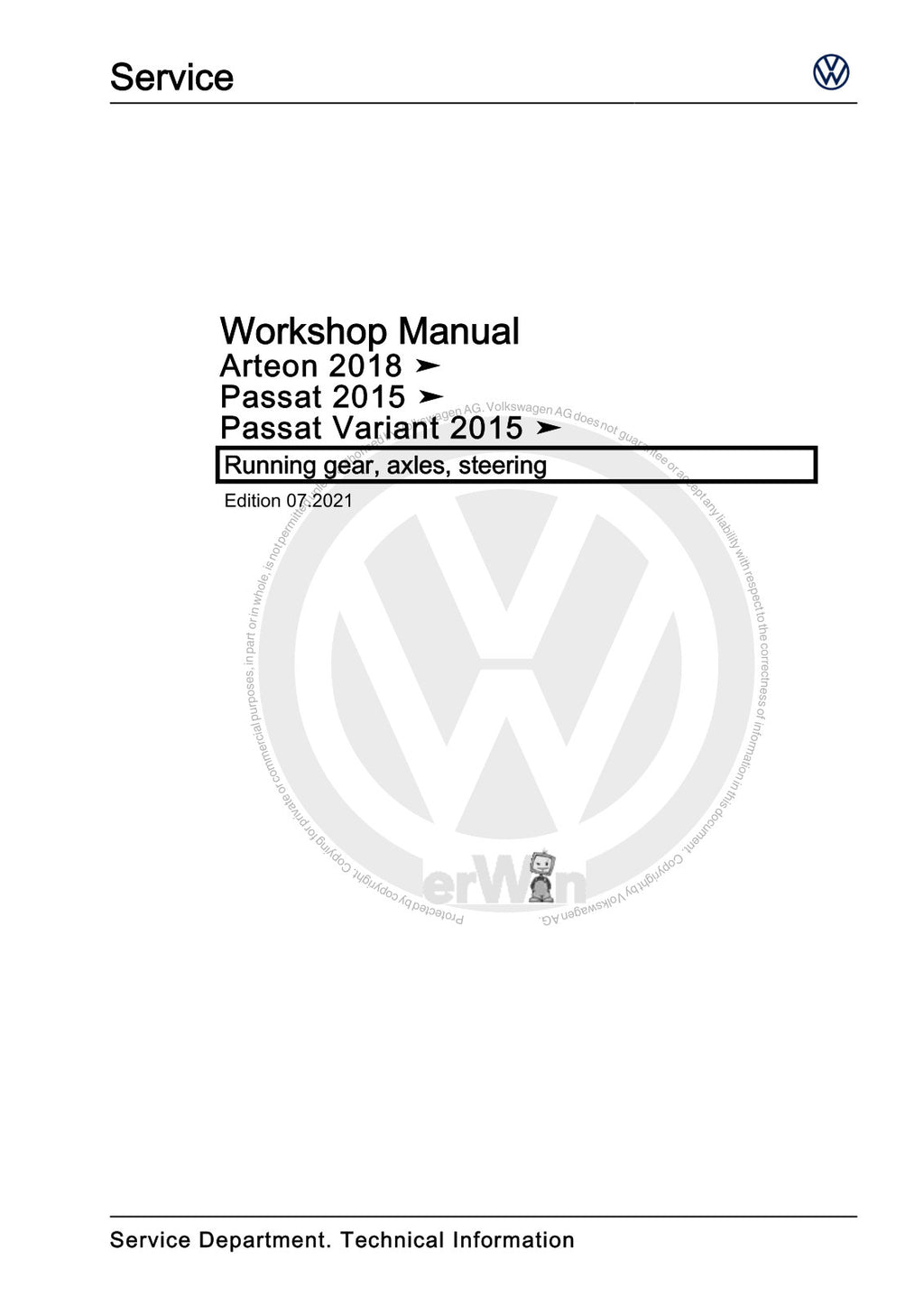 Workshop manual sample — cover (page 1)