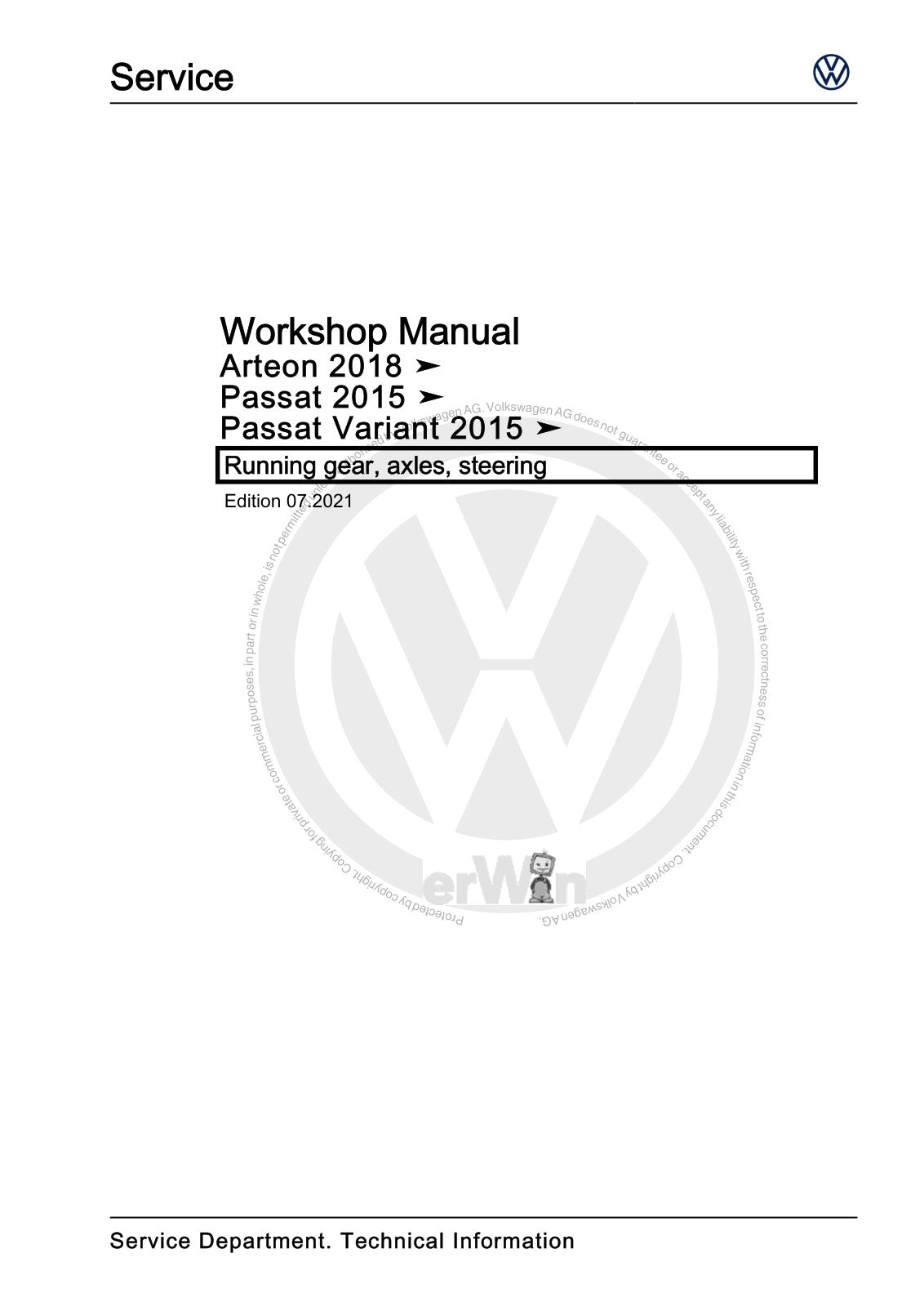 Workshop manual sample — cover (page 1)