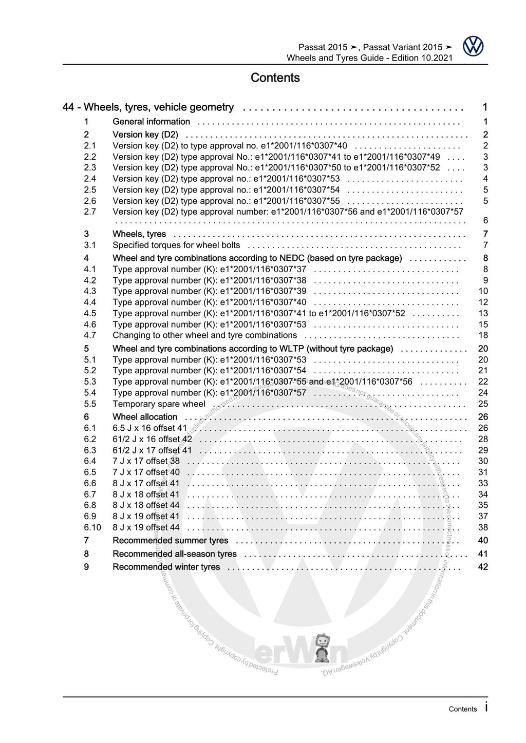 Workshop manual sample — contents/overview (page 3)