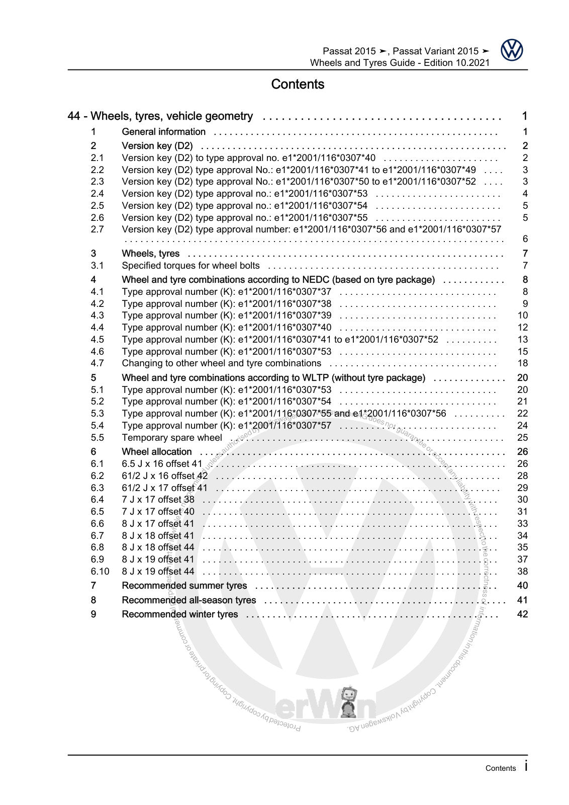 Workshop manual sample — contents/overview (page 3)