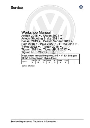 Workshop manual sample — cover (page 1)