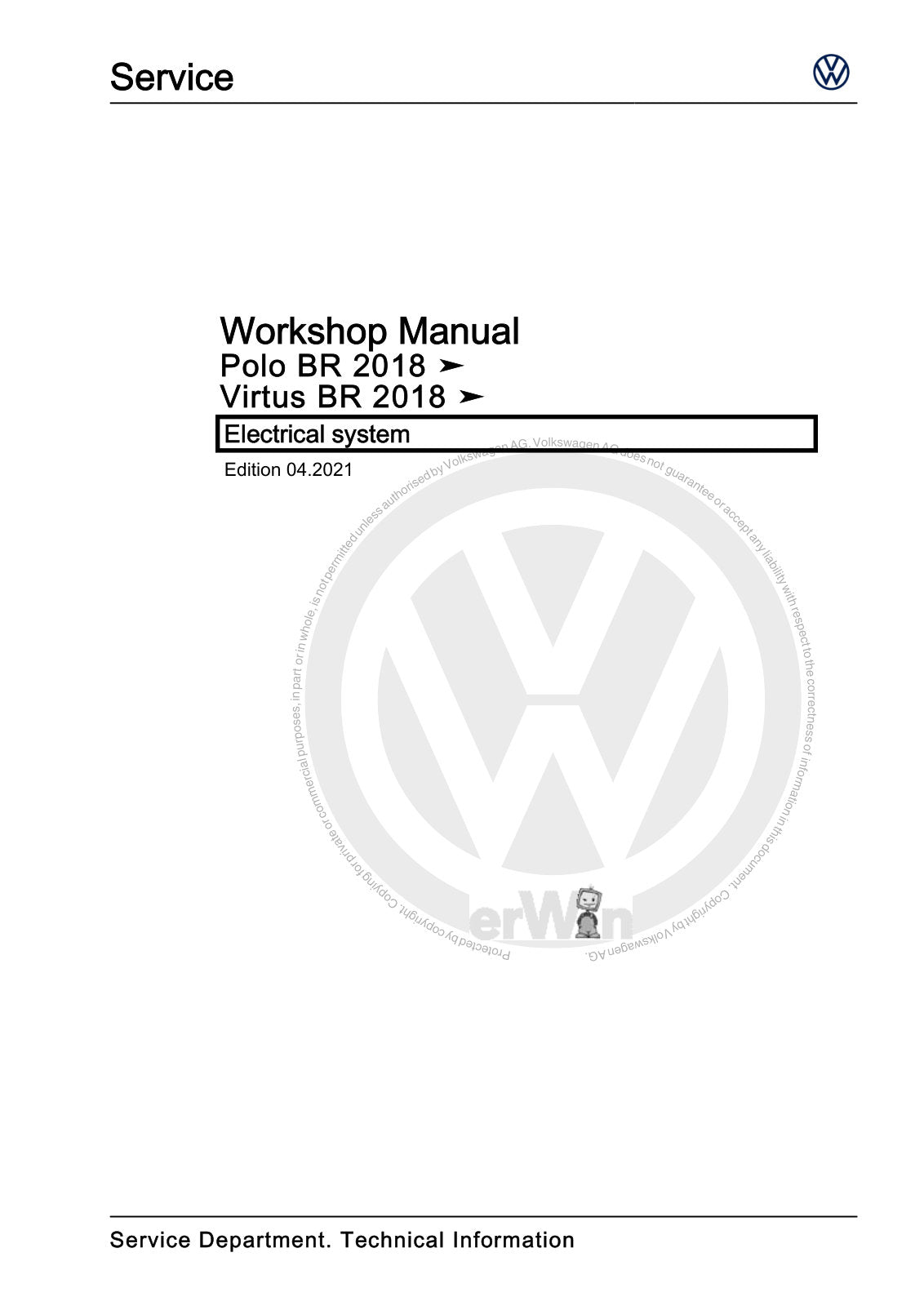 Workshop manual sample — cover (page 1)