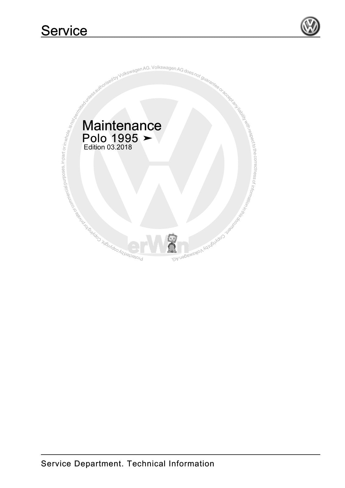 Workshop manual sample — cover (page 1)