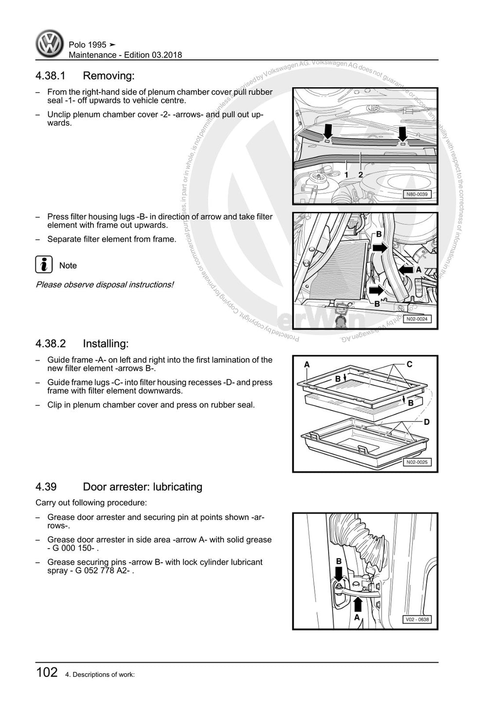 Workshop manual sample — interior (page 106)