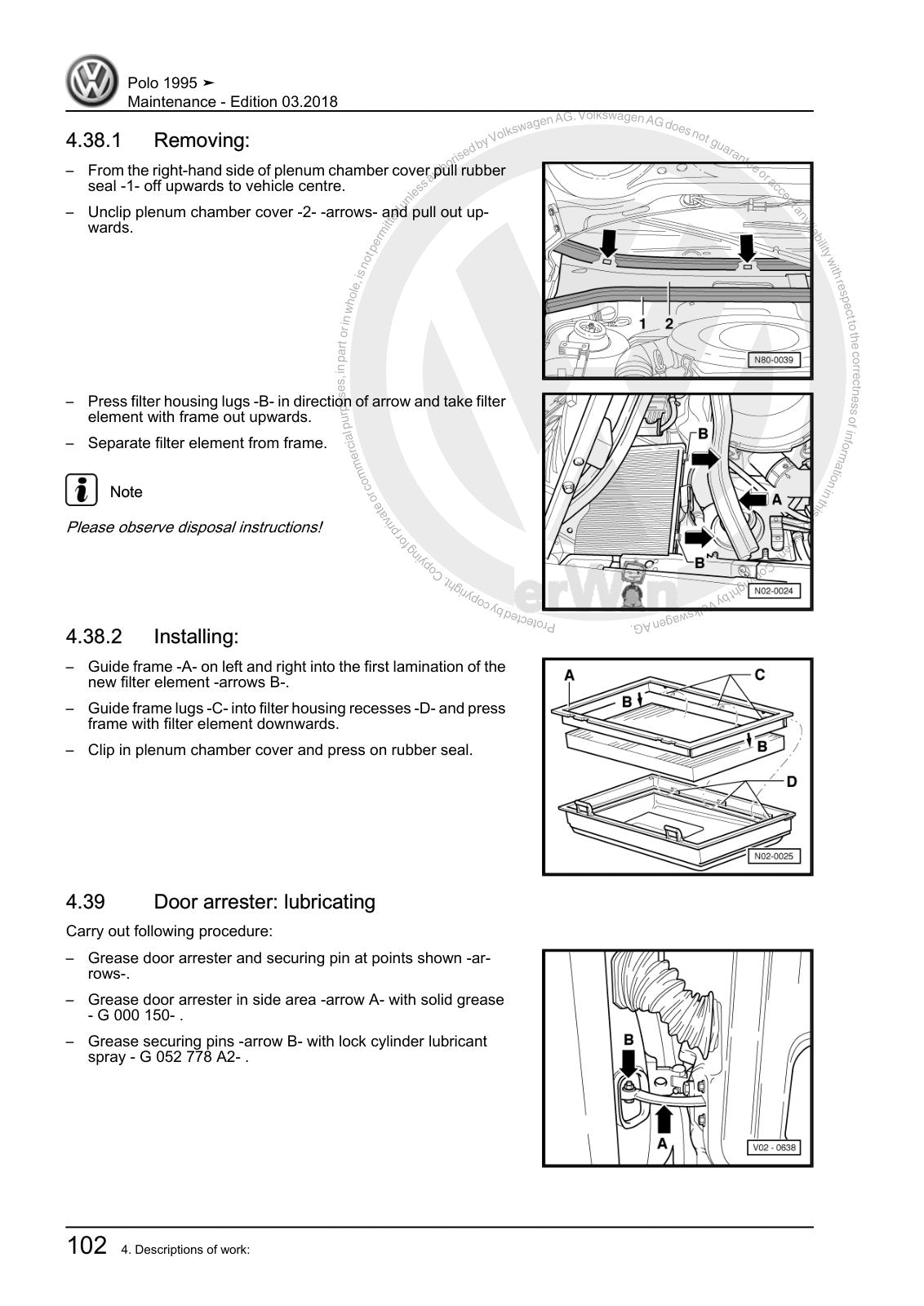 Workshop manual sample — interior (page 106)