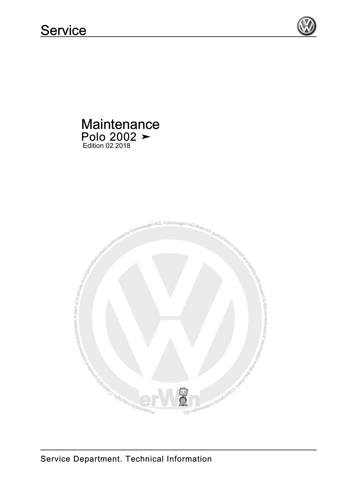 Workshop manual sample — cover (page 1)