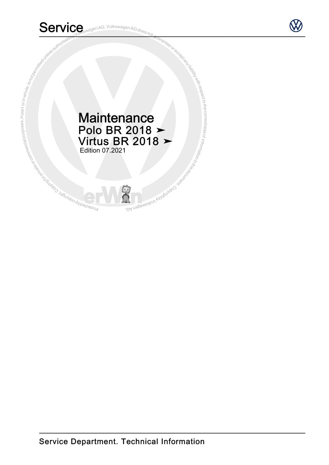 Workshop manual sample — cover (page 1)