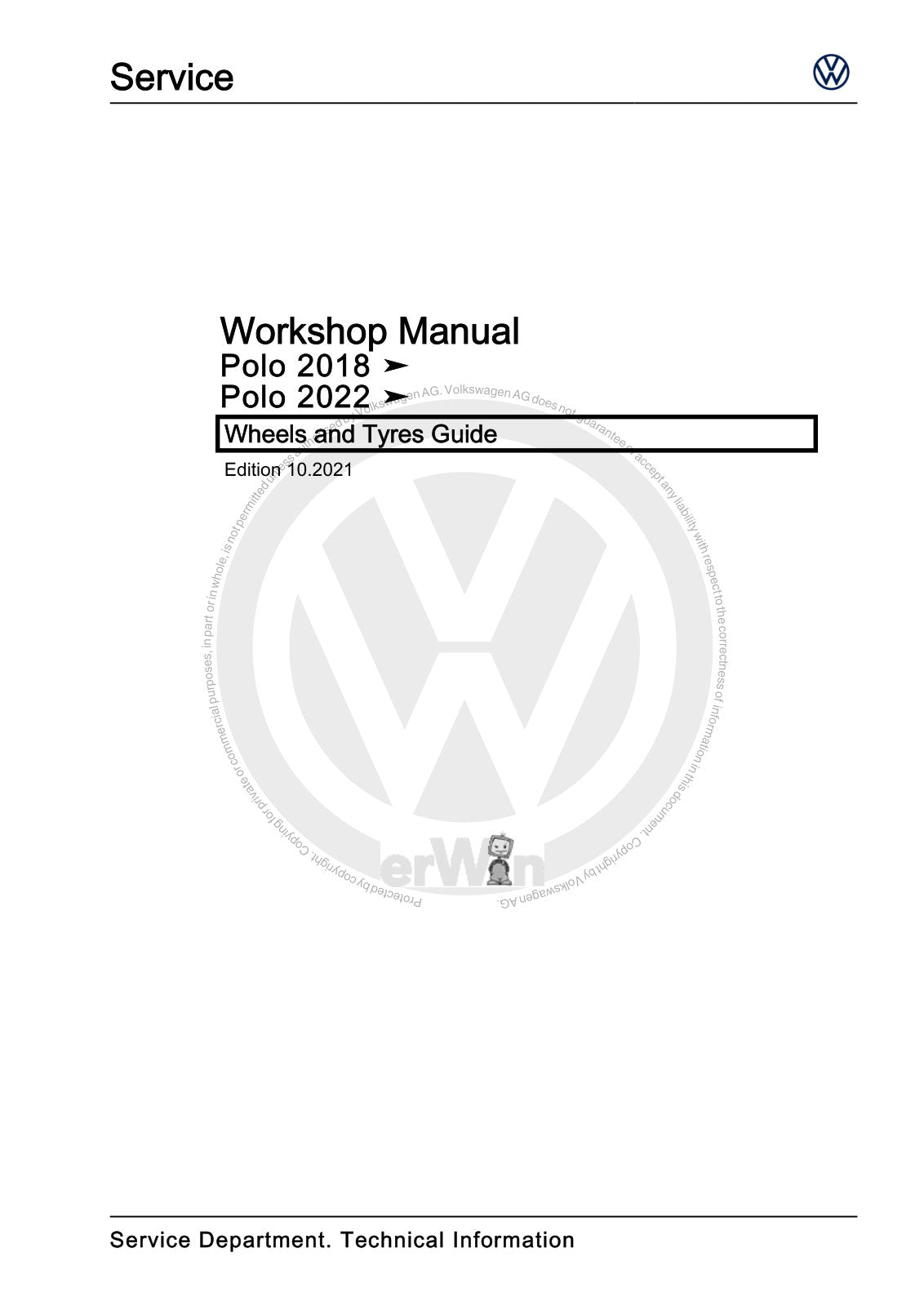 Workshop manual sample — cover (page 1)