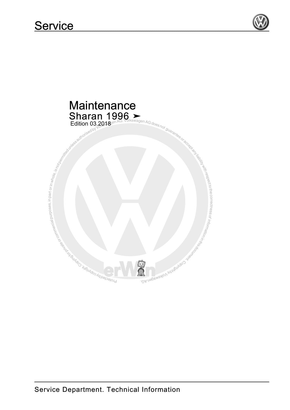 Workshop manual sample — cover (page 1)