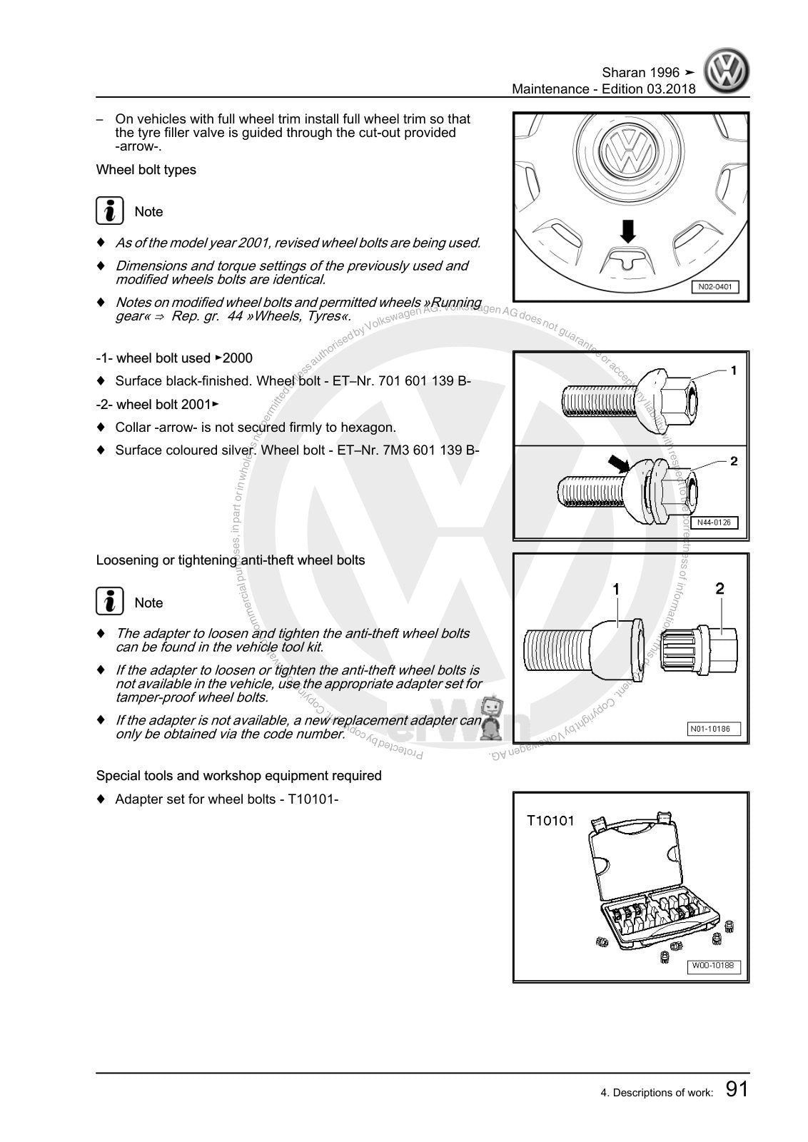 Workshop manual sample — interior (page 95)