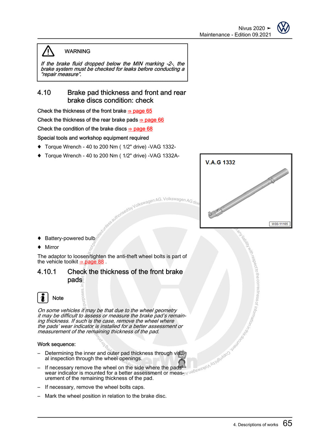 Workshop manual sample — interior (page 69)