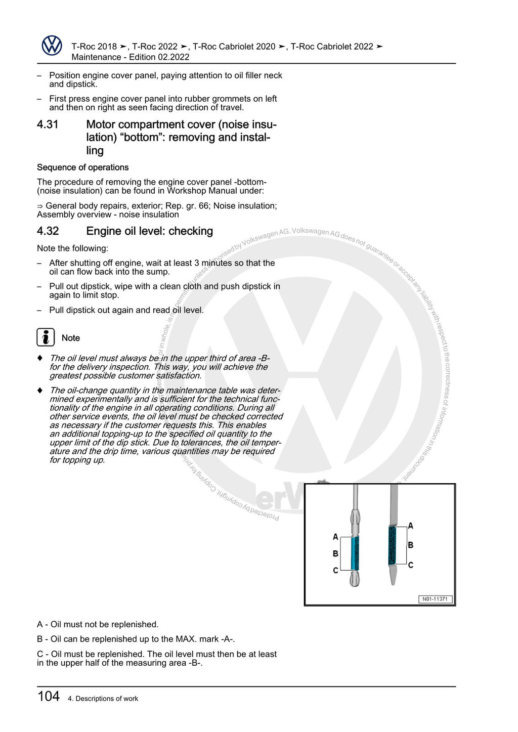 Workshop manual sample — interior (page 108)