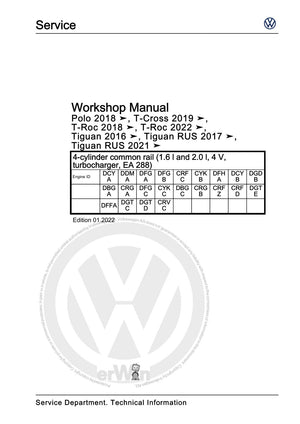 Workshop manual sample — cover (page 1)