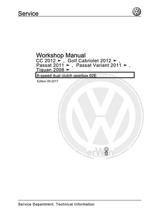 Workshop manual sample — cover (page 1)