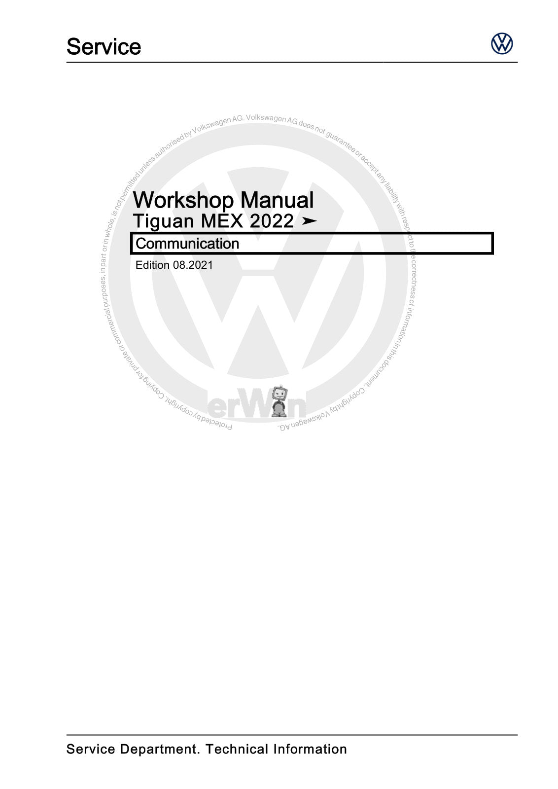 Workshop manual sample — cover (page 1)