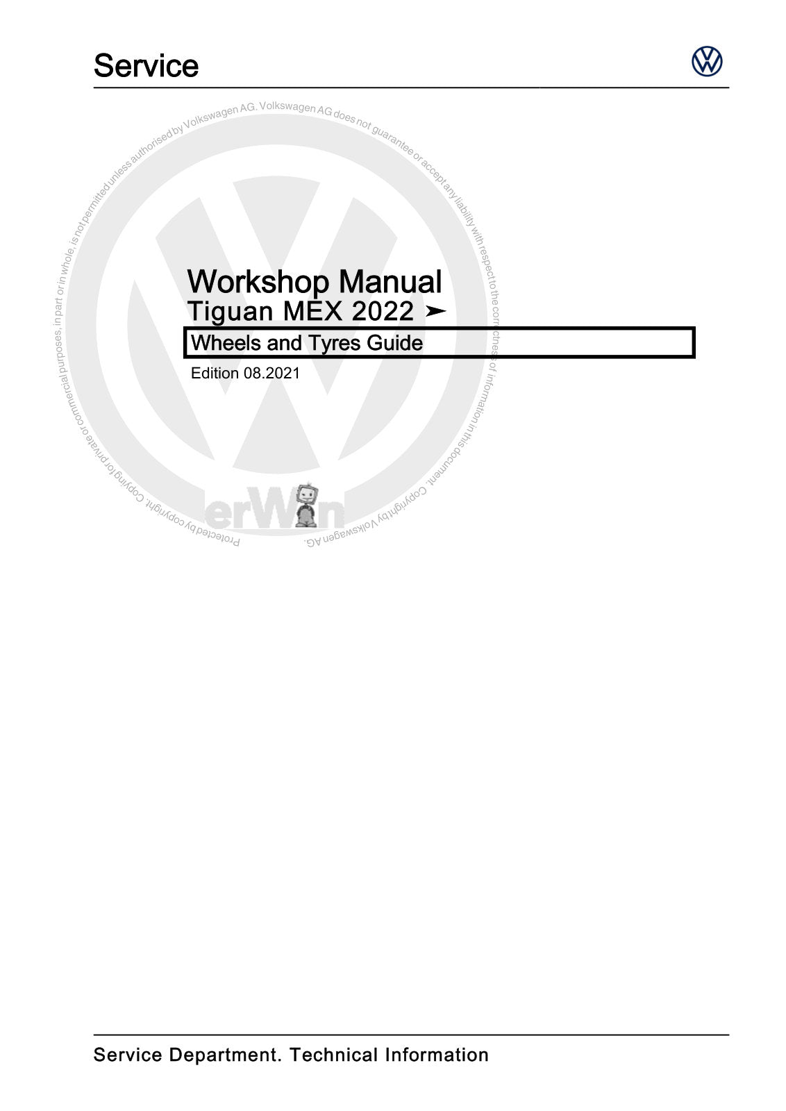 Workshop manual sample — cover (page 1)