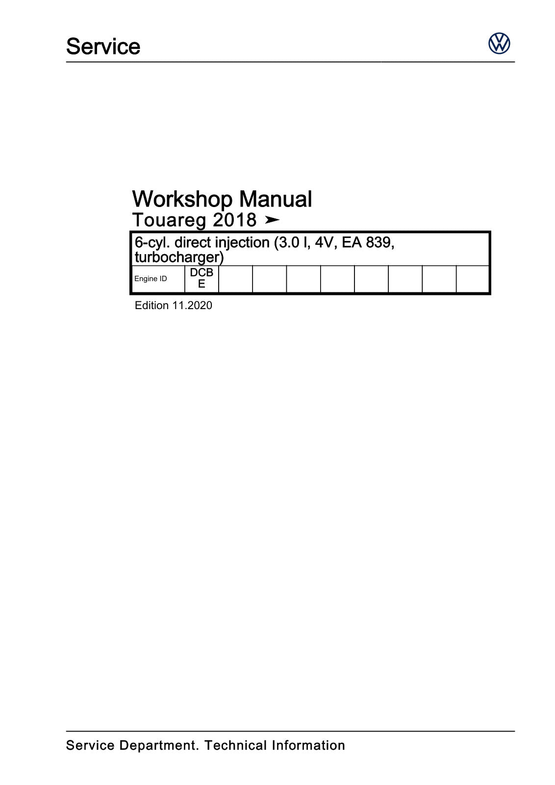 Workshop manual sample — cover (page 1)
