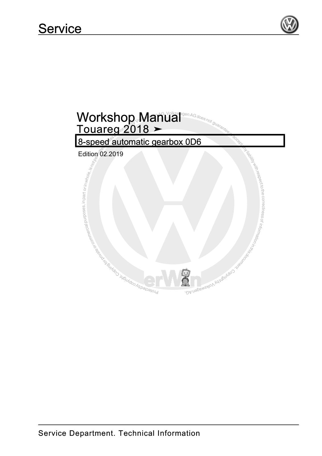 Workshop manual sample — cover (page 1)