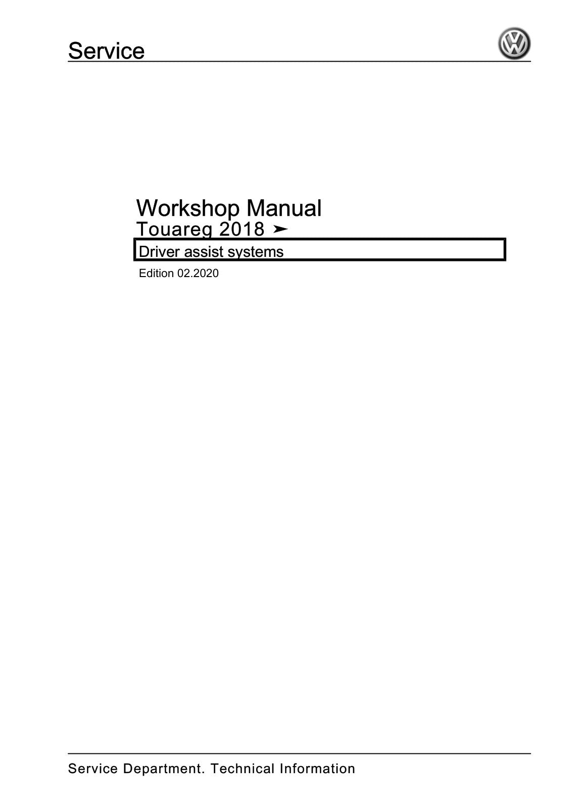 Workshop manual sample — cover (page 1)