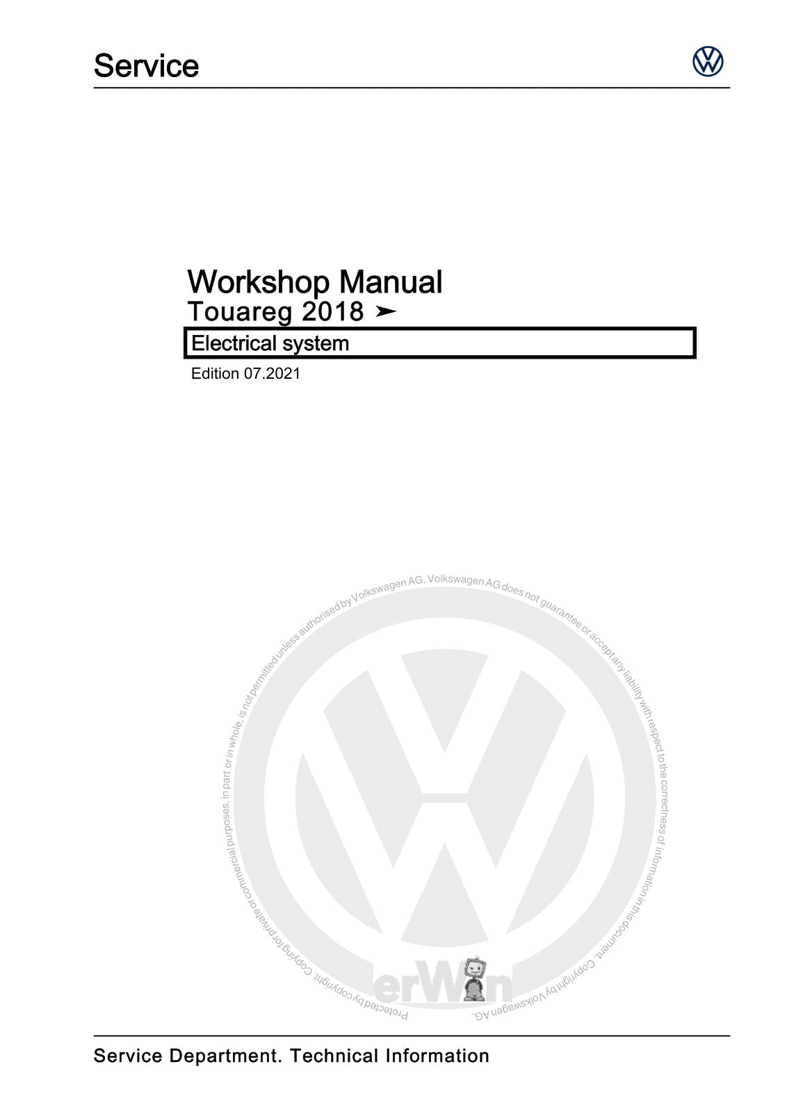 Workshop manual sample — cover (page 1)