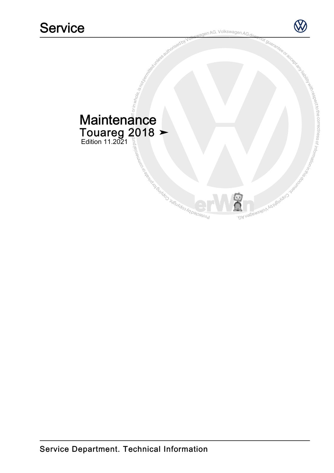 Workshop manual sample — cover (page 1)