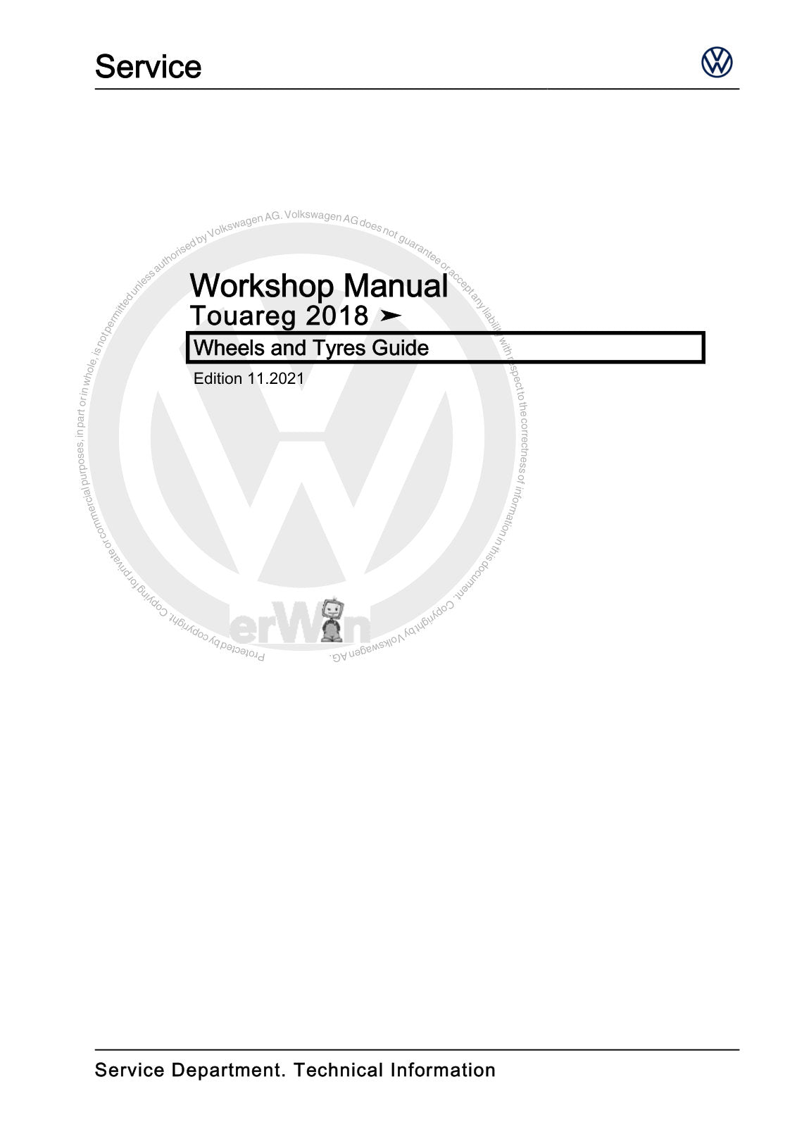 Workshop manual sample — cover (page 1)