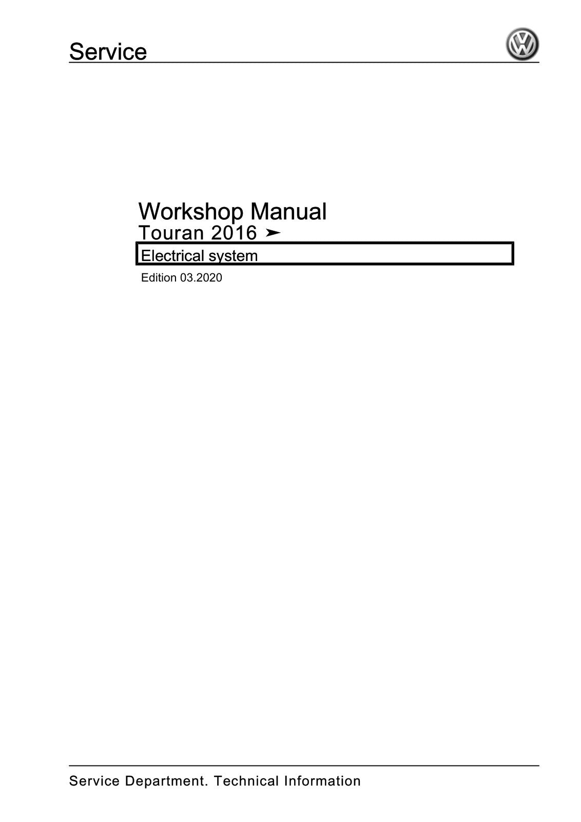 Workshop manual sample — cover (page 1)