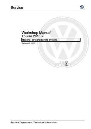 Workshop manual sample — cover (page 1)